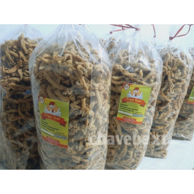 

keripik usus ayam premium 1kg enak renyah dan gurih/usus krispi