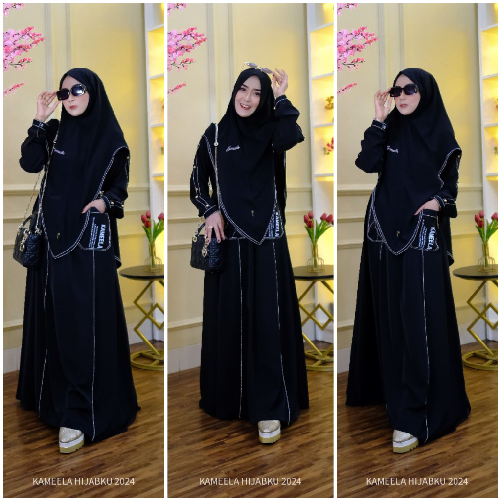 ABAYA UMRA HITAM TO MECCA BY KAMEELA HIJABKU