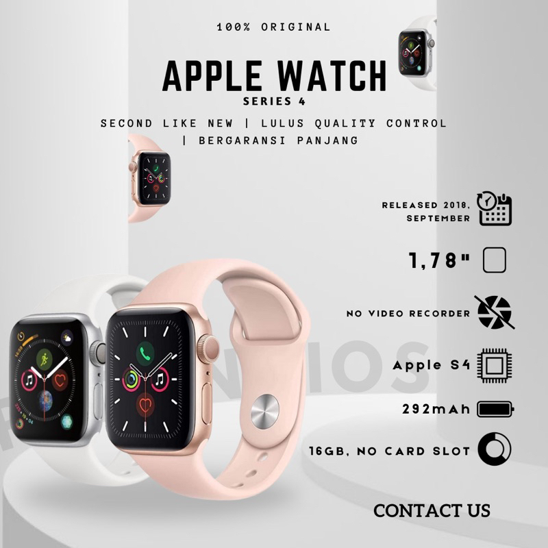 Apple Watch Series 4 44mm Second Mulus Original Fullset