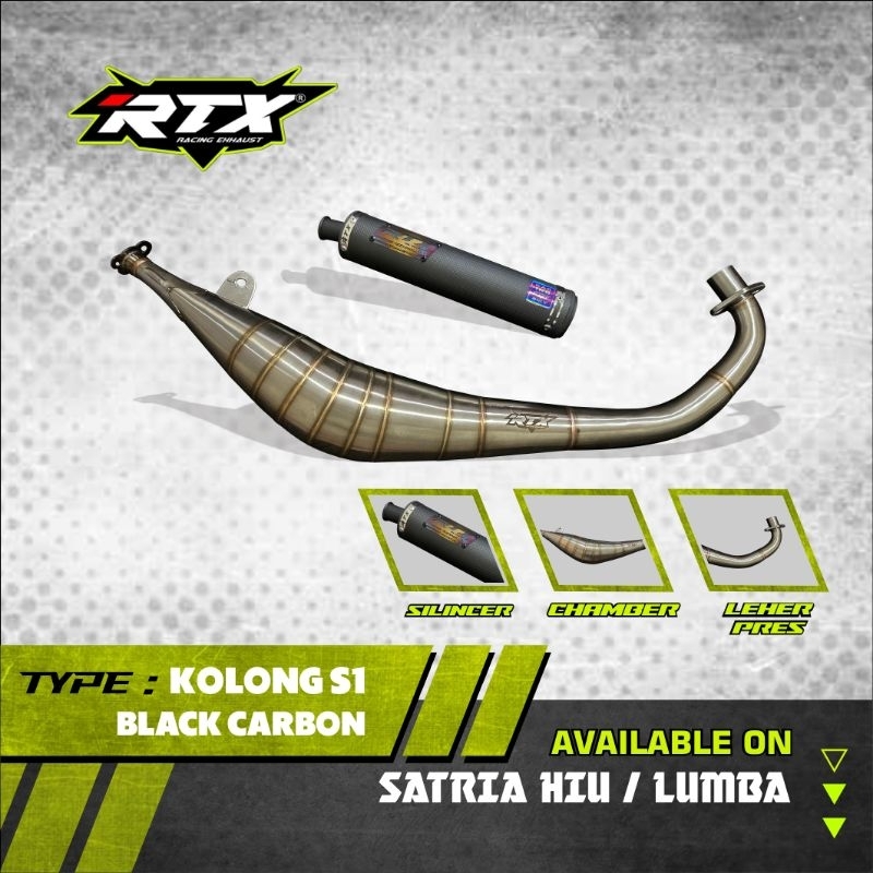KNALPOT RACING TIPE KOLONG BM POWER SATRIA 2TAK HIU LUMBA ORIGINAL BY RTX RACING  EXHAUST