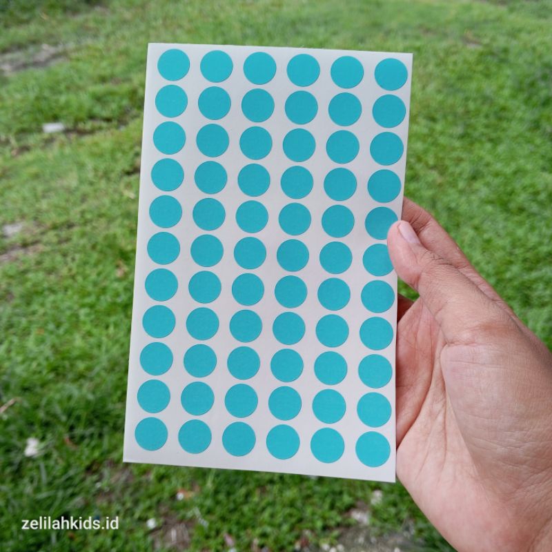 stiker dot warna biru isi 66 pcs