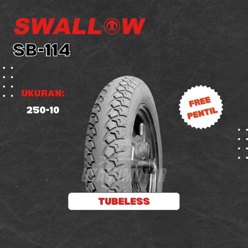 BAN MOTOR LISTRIK SEPEDA LISTRIK SWALLOW SC114 250-10 TUBELESS