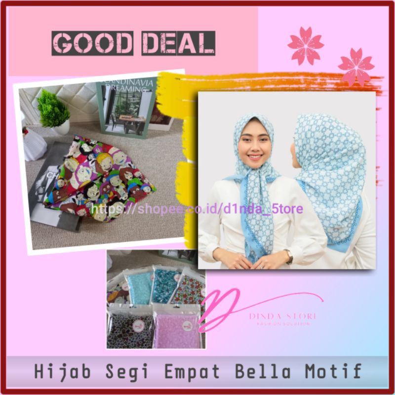 Hijab Bella Motif Lasercut Jilbab Segi Empat Kerudung Katun Fashion Muslim Wanita Banjarmasin Bella 