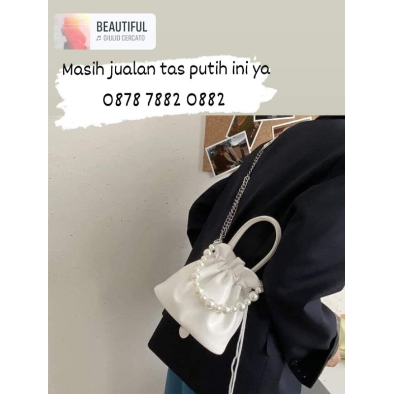 Tas slempang Putih/Slingbag/Kondangan/Tas kecil/Putih/Mutiara