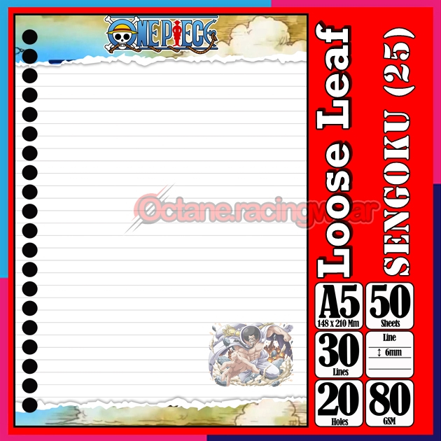 

Loose Leef Leaf A5 Isi 50 Lembar Binder Karakter Admiral Sengoku Shank Anime One PieceTerbaru Polos refil Refill Vol-39