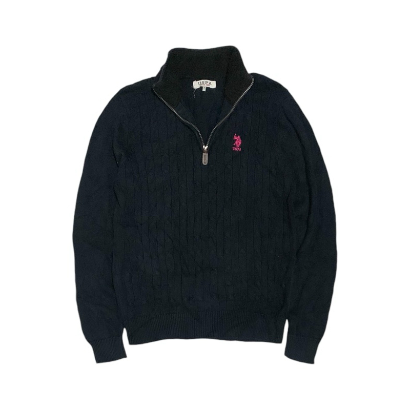 USS POLO ASSN (USPA) HALFZIP CABLE KNIT