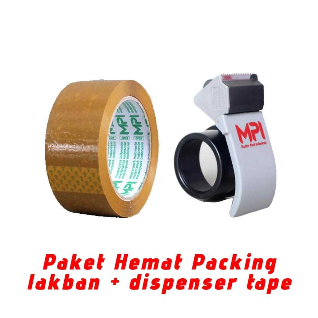 

PROMO BUNDLING - Lakban dan tape cutter 100 Yard MPI Berkualitas - Paket packing HEMAT