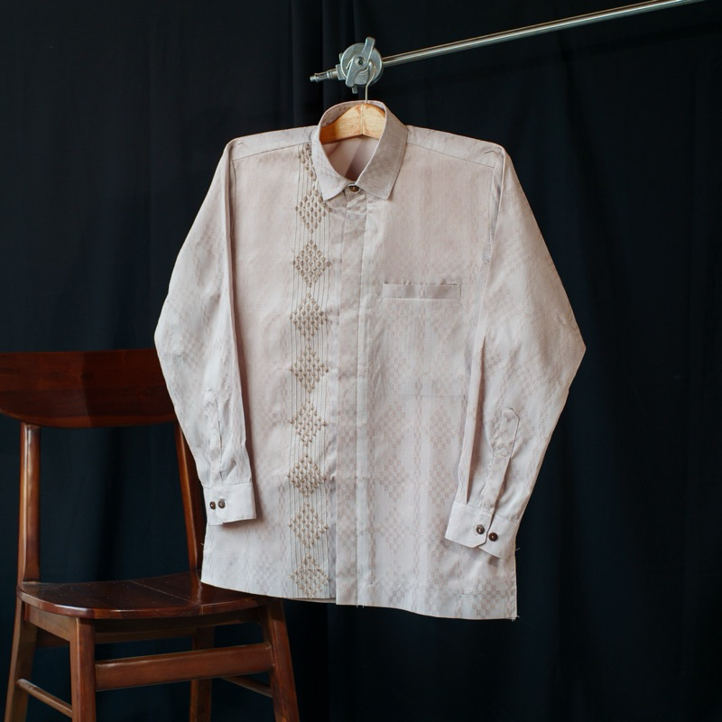 Hanomn tenun - Dewana Kemeja Songket  Bulu Lengan Panjang / Atasan Batik Pria