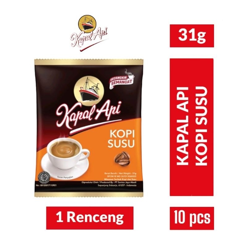 

KAPAL API Kopi Susu 10x31gr / Kapal Api Kopi Susu Renceng 10 pcs