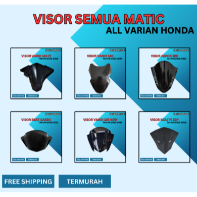 Windshield visor beat karbu beat esp aerox bvario 160 vario bohlam VISOR BEAT FI ESP VARIO LED NEW