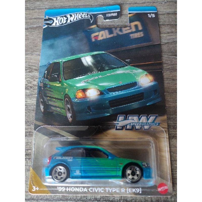 Hotwheels 99 Honda Civic type R EK9 Falken  Hw Speedgraphics