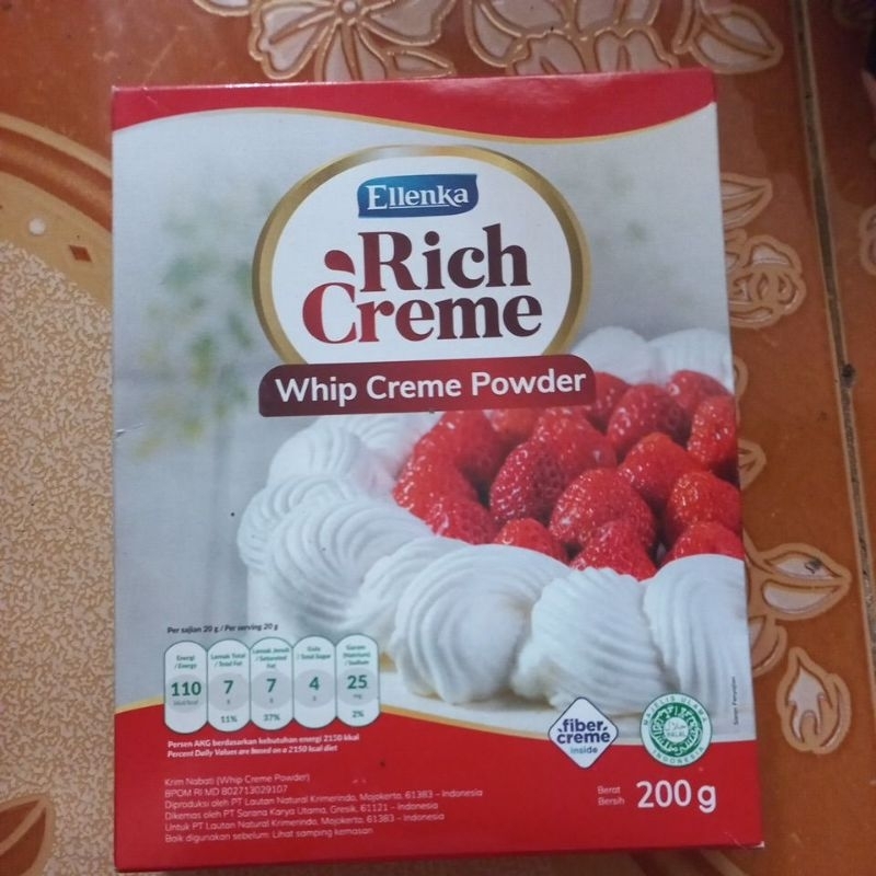 

ellenka rich creme 200g whip creme powder