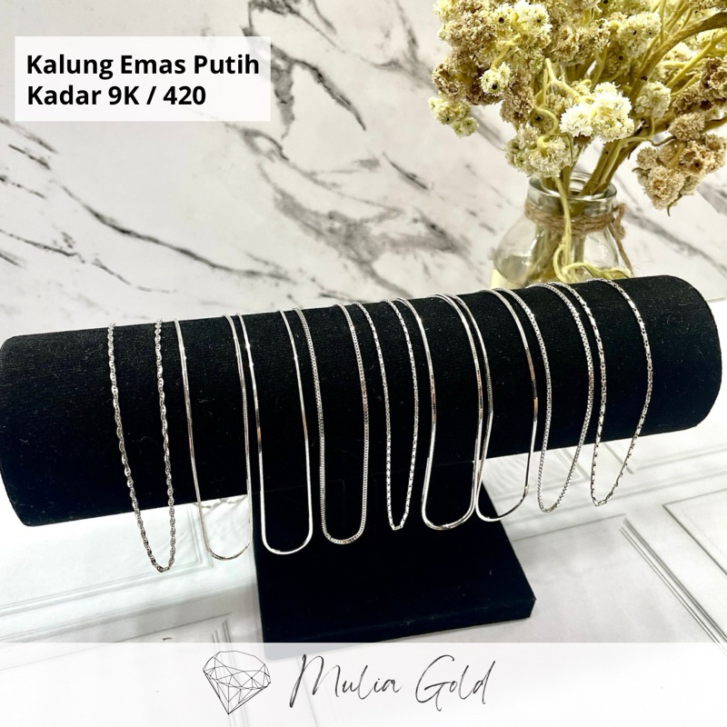 Kalung Emas Putih Kadar 9K / 420 ASLI 100% - Toko mas mulia bekasi