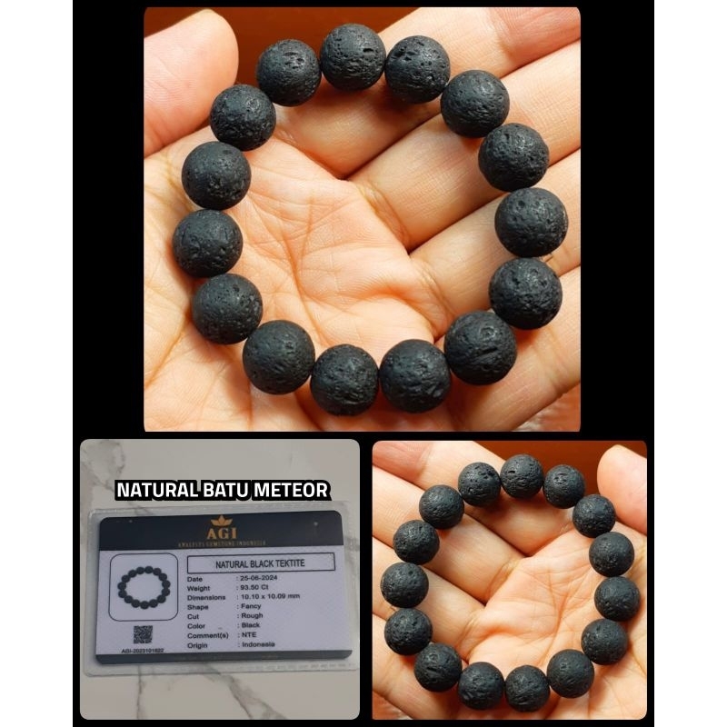 100% asli gelang batu meteor ( origin indonesia satam ) + memo