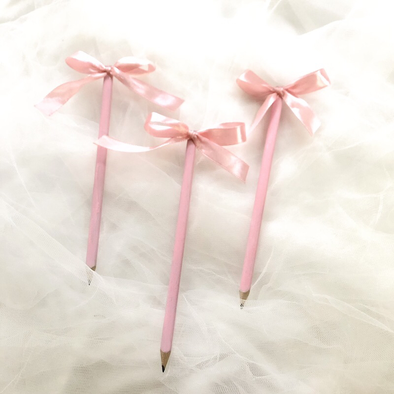

BOW PENCIL | pensil pita pink | pensil aesthetic | coquette