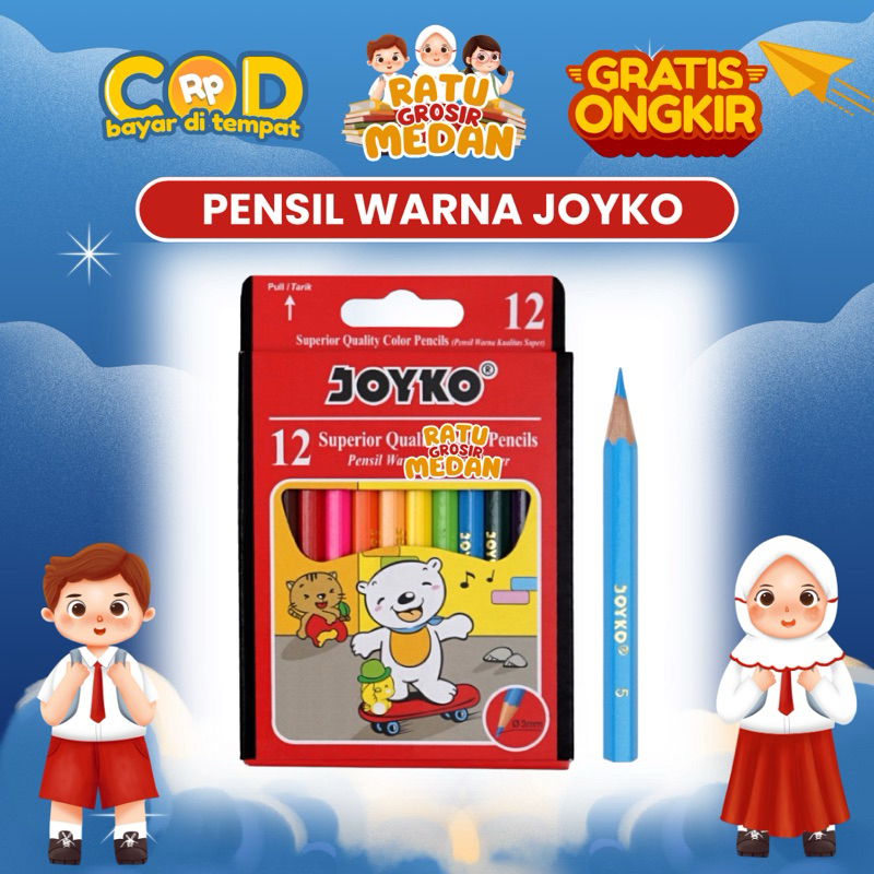 

Pensil Warna Joyko 12 Warna Pendek