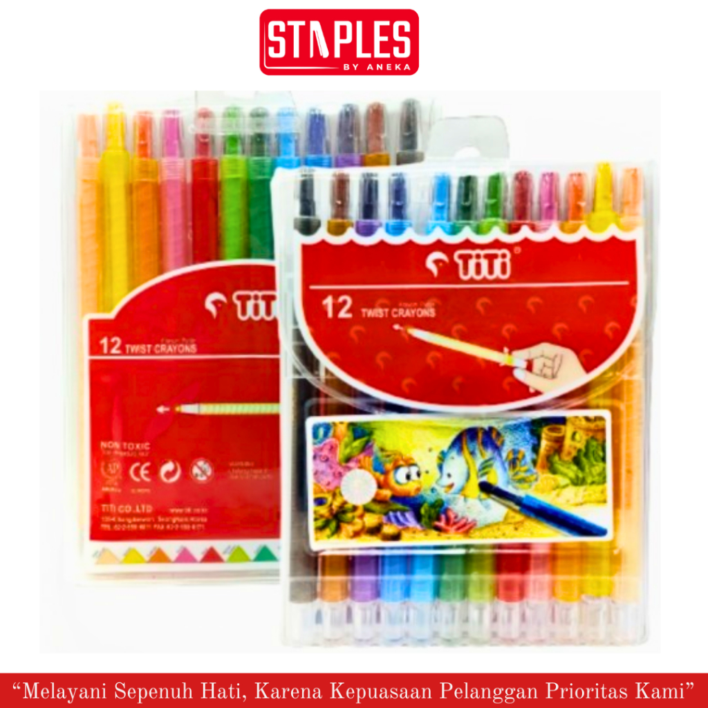 

Twist Crayons 12 Color CP-12T Titi / Crayon Putar 12 Warna / Krayon Putar