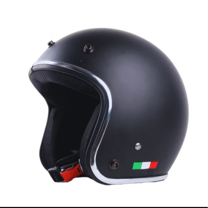 Helm Carglos List Chrome Bogo Retro Dewasa Full Leher SNI