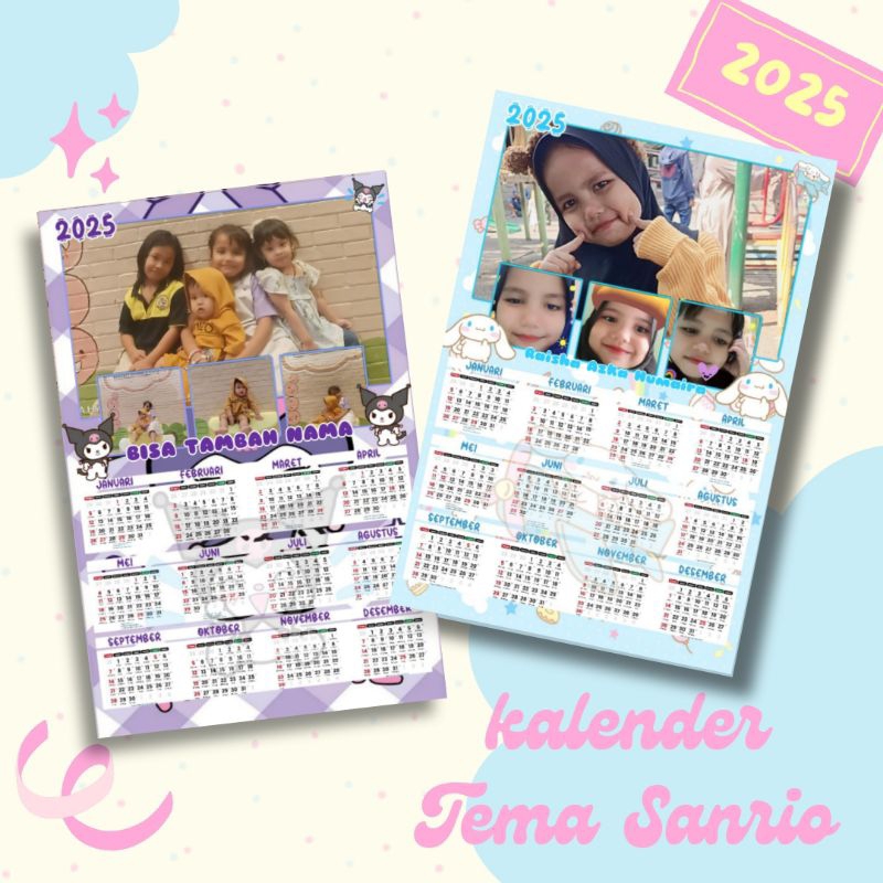 

KALENDER DINDING SANRIO - KALENDER CUSTOM - KALENDER KUROMI, CINNAMORROL, MELODY, KEROPPI