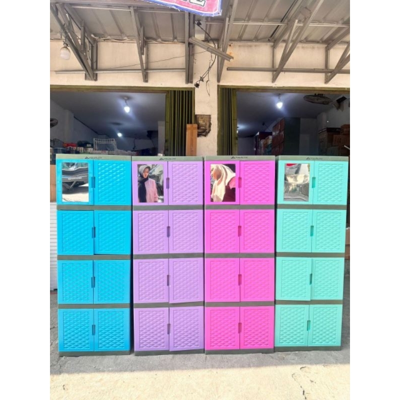 Lemari fawsline 4 susun cermin