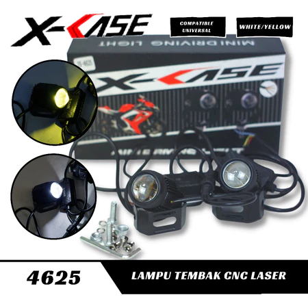 Lampu Tembak Laser Gun LED Sepasang 30Watt Putih/Kuning+kipas Mini 30W Spotlight Laser Gun Universal