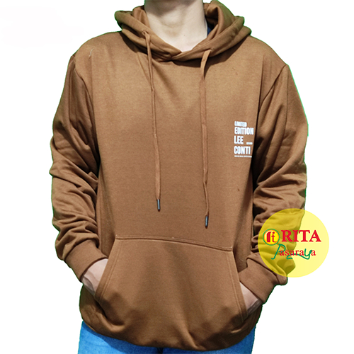 Lee Conti Hoodie Panjang Coklat HA 5 Jaket Pria Hoodie Pria Terbaru Murah