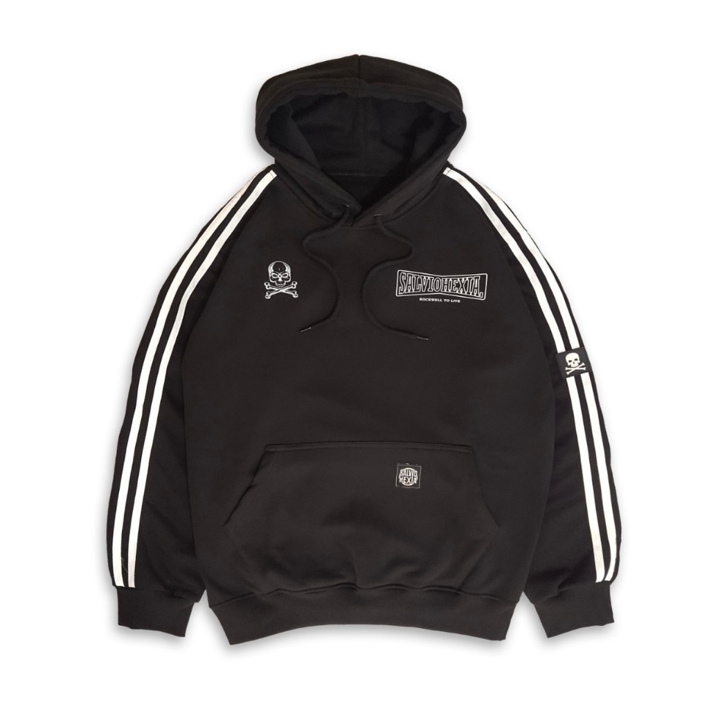 Zade Supply Hoodie Casual Long Stripes Black