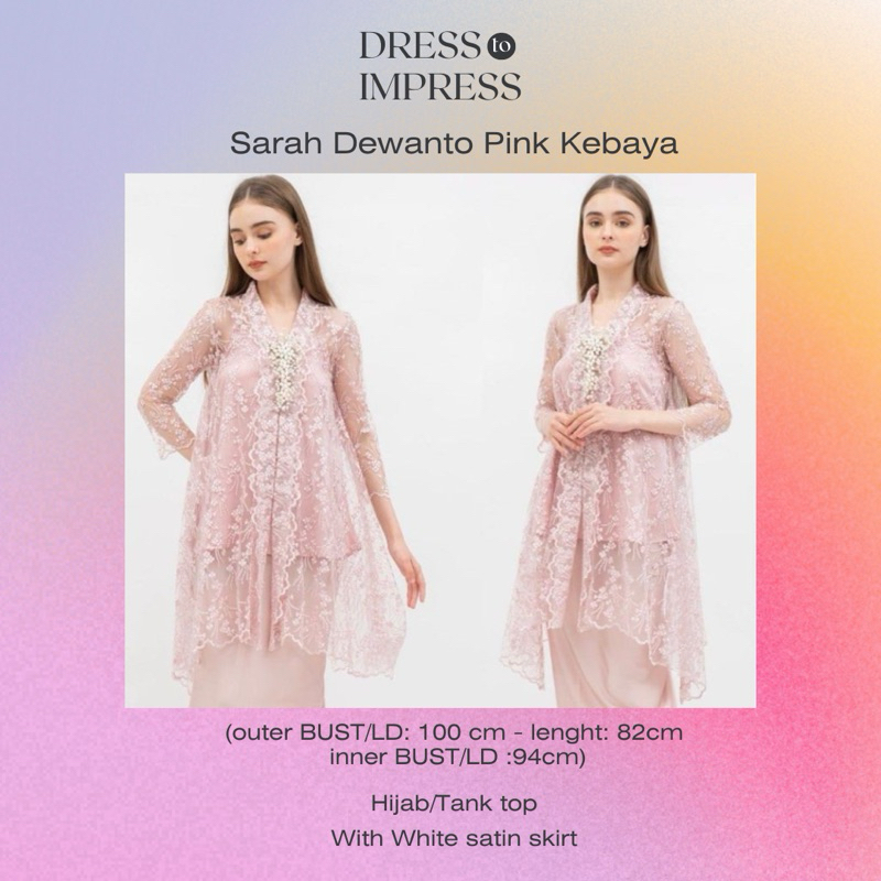(RENT ONLY/HANYA SEWA) Sarah Dewanto kebaya in pink INCLUDE SKIRT DAN BROSS