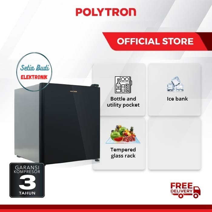 kulkas Polytron Minibar / portable prh 51 tempered glass ( medan )