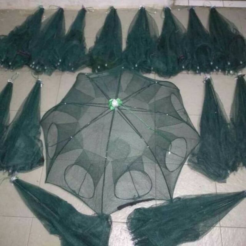 [Ready] Perangkap Bubu Payung 6 Lubang Alat Jaring Pancing Jala Ikan Udang Kepiting
