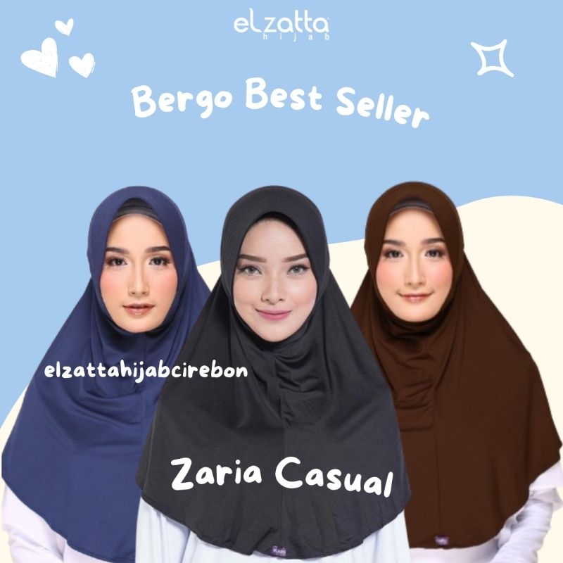 ELZATTA KERUDUNG HIJAB JILBAB INSTAN DAILY KRUDUNG BERGO SEKOLAH ZARIA CASUAL ELZATA BAHAN SPANDEK B