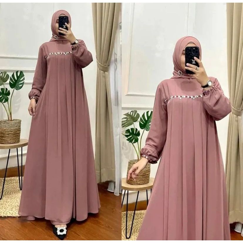 Gamis Jumbo Terbaru 2024 Bahan Crinkle Airflow Aplikasi Renda Import Ukuran M L XL XXL XXXL XXXXL XX