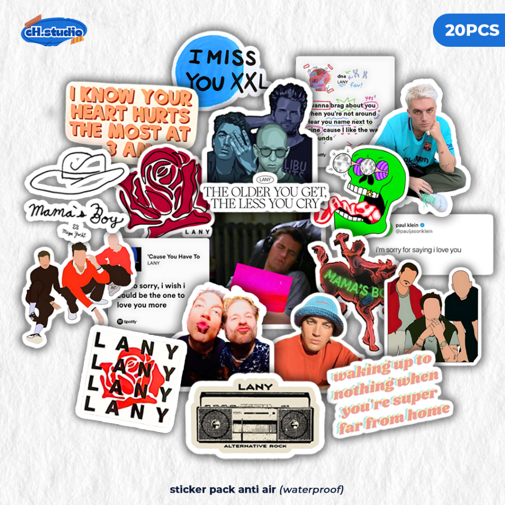 Stiker Pack 20 PCS LANY Paul Aesthetic Lucu Vinyl Tahan Air Waterproof untuk Sticker Laptop - Casing