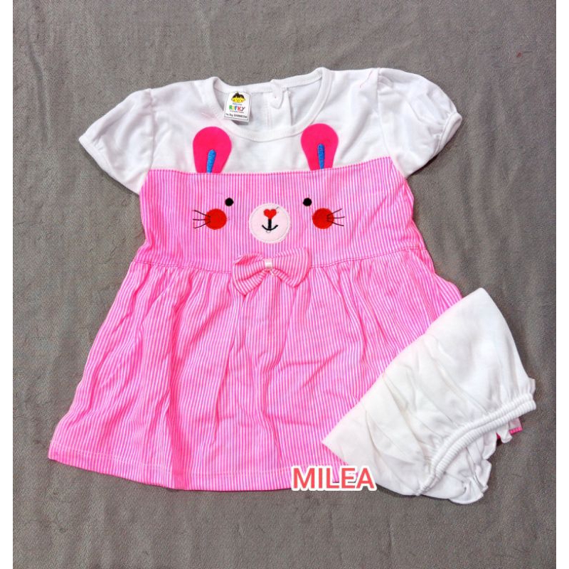 MJ08- Setelan Dress Bayi RED FOREST 3-18 Bulan, Baju Rok Anak Perempuan Lucu Murah Berkualitas