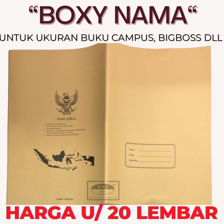 

Sampul Coklat Buku Tulis Bergambar Pancasila / Polos - Pack (Isi 20 Lembar )/Sampul Coklat