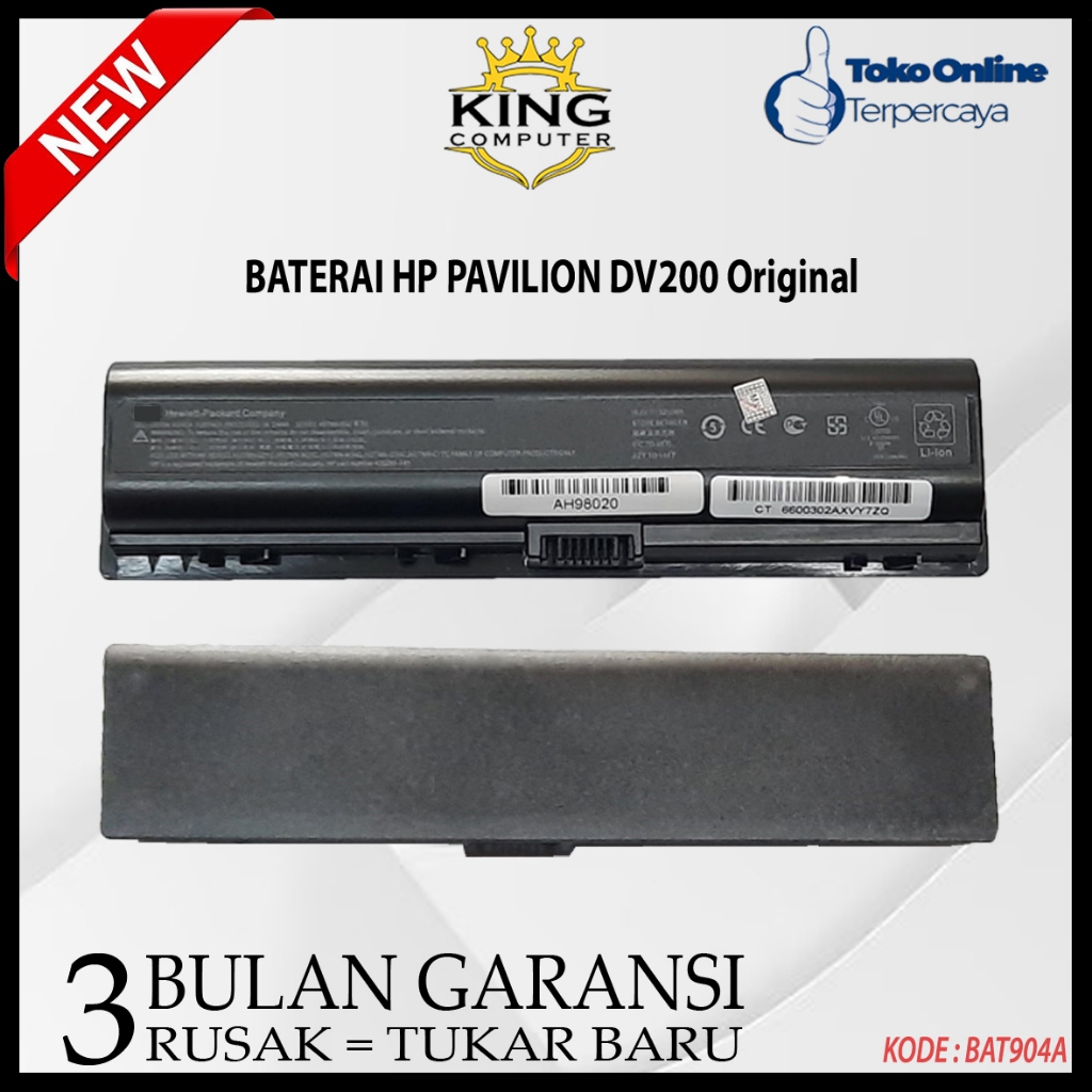 BATERAI HP DV2000 DV2700 DV3000 DV6000 ORI