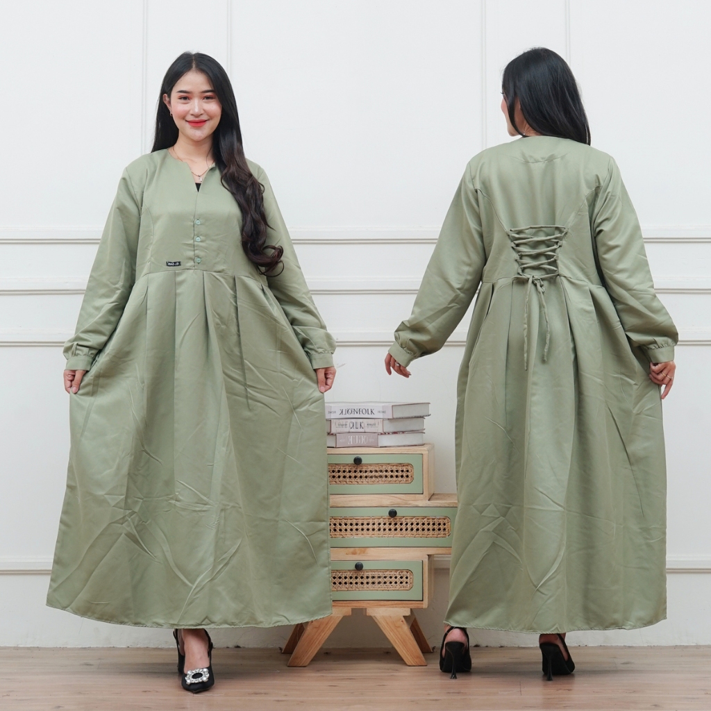 Gamis Pemda PDH KatunToyobo Premium Polos tangan panjang Jumbo Busui