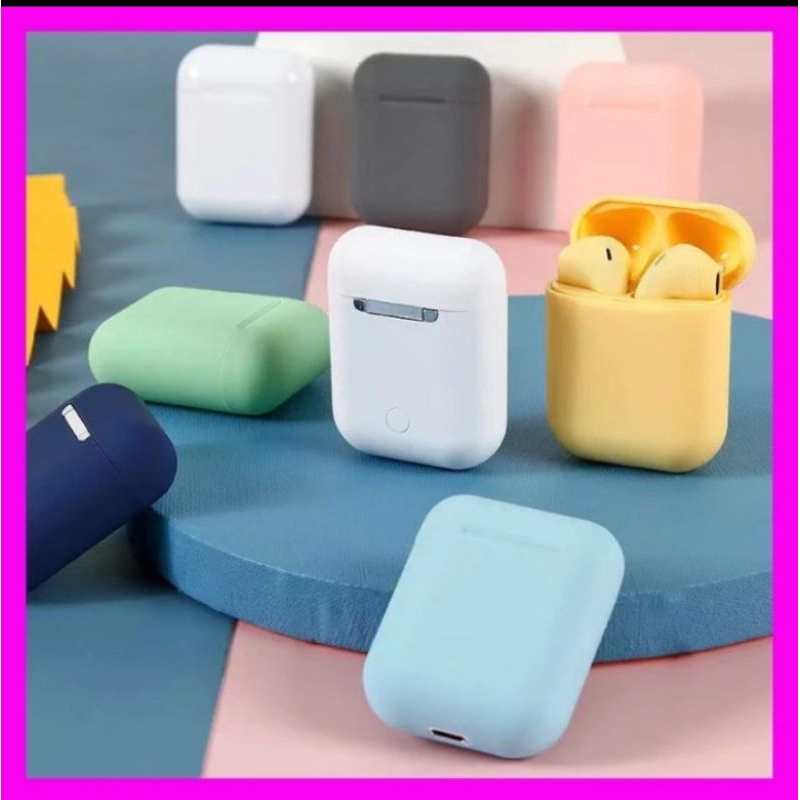 Headset Tws HF bluetooth i12 Macaron