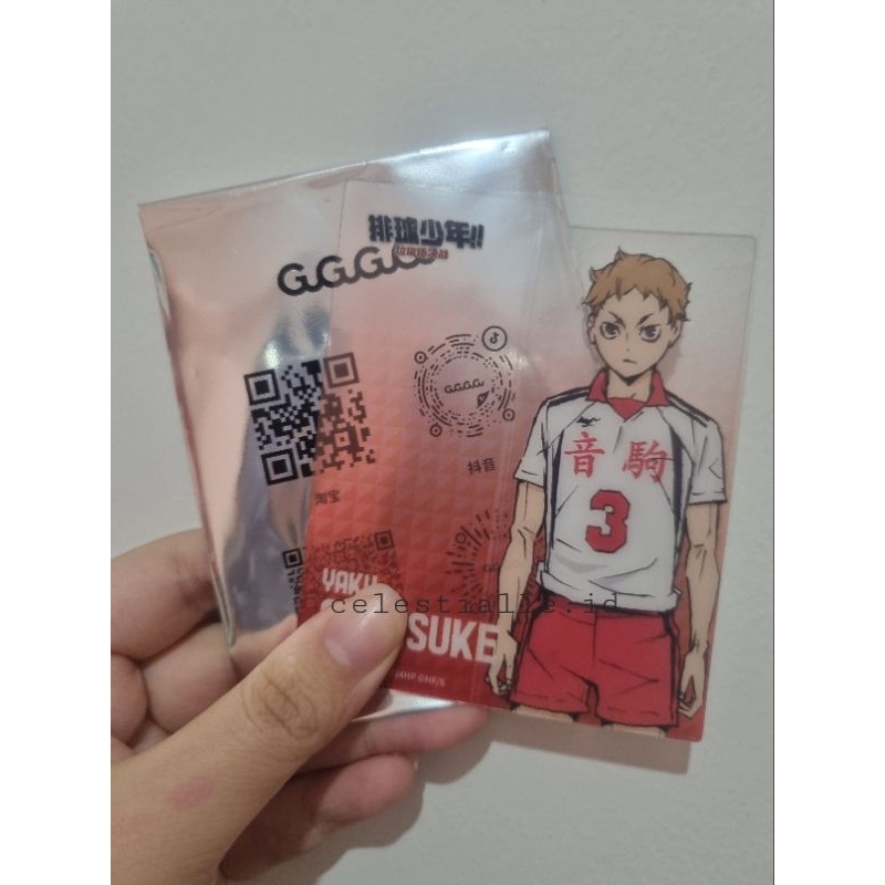 haikyuu x gugugugu clear pc - yaku morisuke nekoma haikyu photocard official