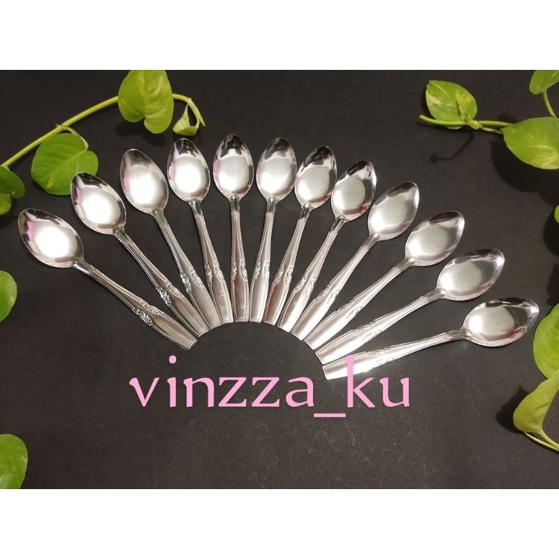 satu lusin 12pcs sendok makan bahan stainless steel tebal