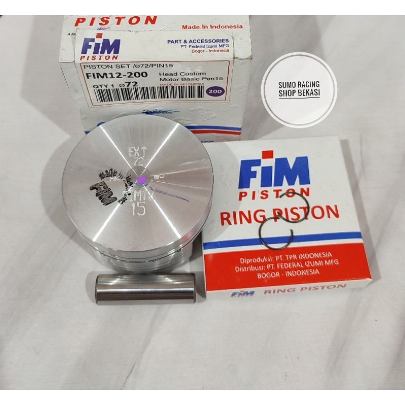 PISTON SEHER FIM12 CUSTOM DOME MENTAH UKURAN 72 PEN PIN 15 CBR 150 TIGER
