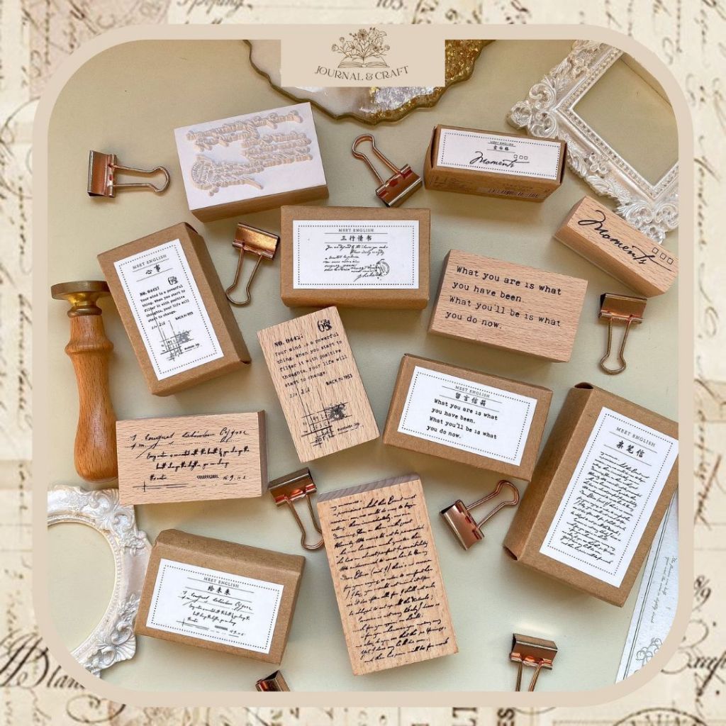 

stempel kayu motif tulisan vintage journal diy wooden stamp stempel journaling scrapbooking bujo stempel kayu surat diary DIY Wooden Rubber Stamp Stempel Kayu Vintage untuk bullet journal bujo Journal Scrapbook