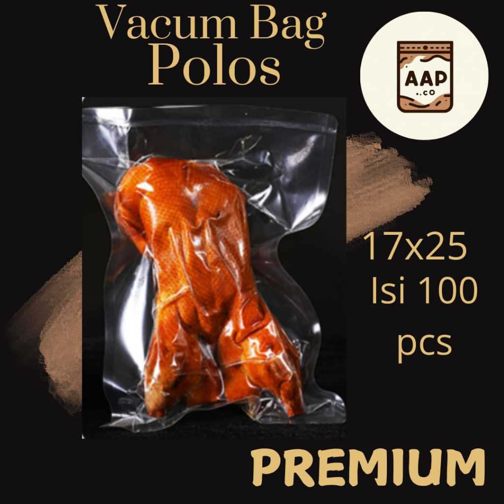 KEMASAN PLASTIK VACUM POLOS/KEMASAN MAKANAN/Kemasan Plastik Vakum Makanan Polos ukuran 17x25