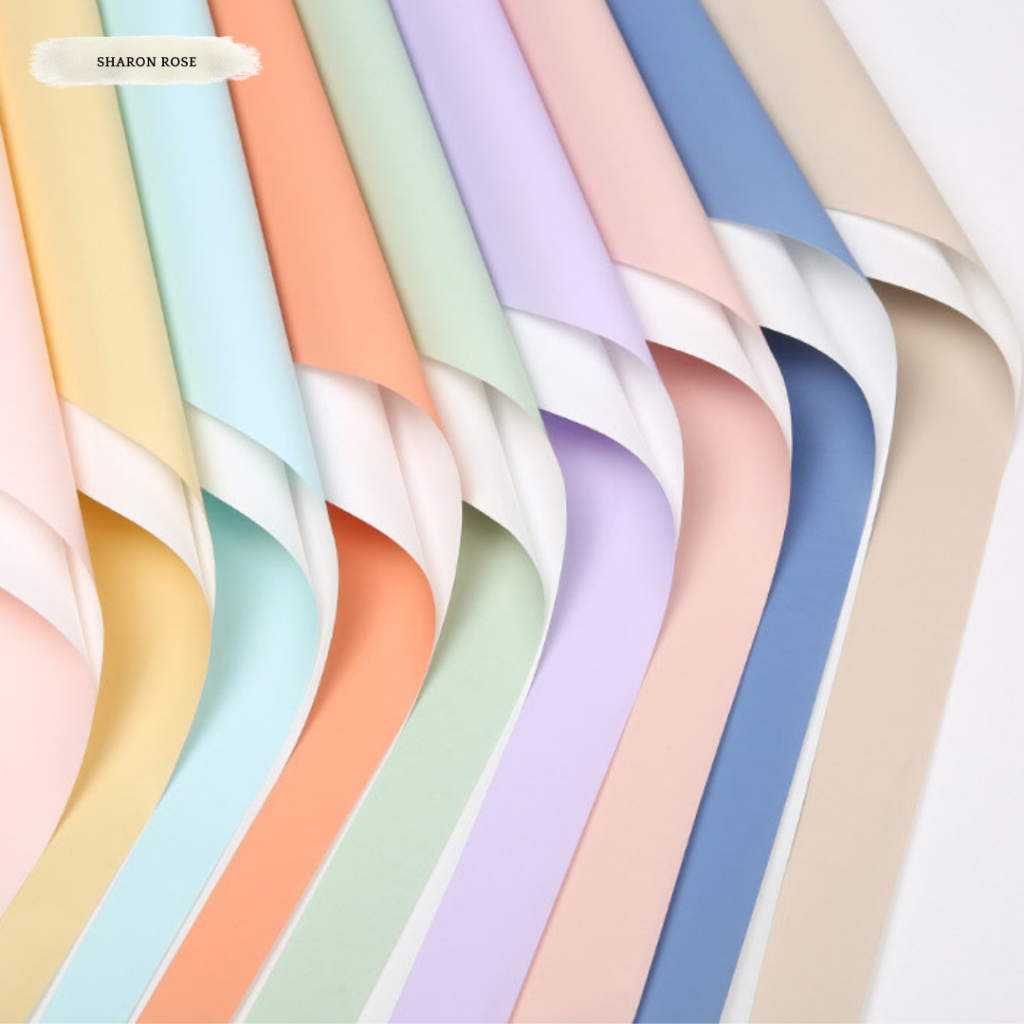 

FLOWER WRAPPING / KERTAS BUKET BUNGA / FLOWER WRAP CELLOPHANE WATERPROOF / BI COLOR WHITE 01