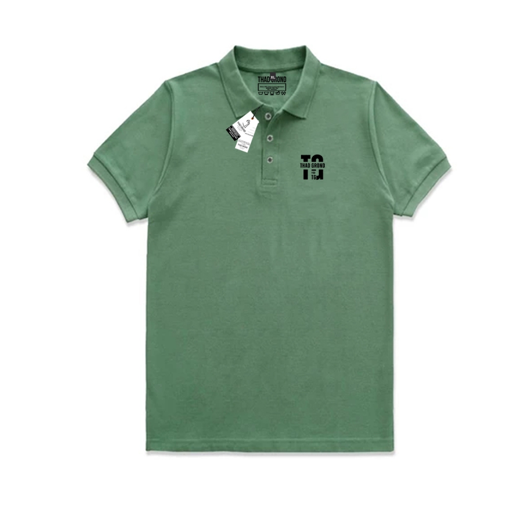 ThadGrond - Polo Shirt Pria Wanita Baju Polo TG You Text Hitam Kerah Polos original