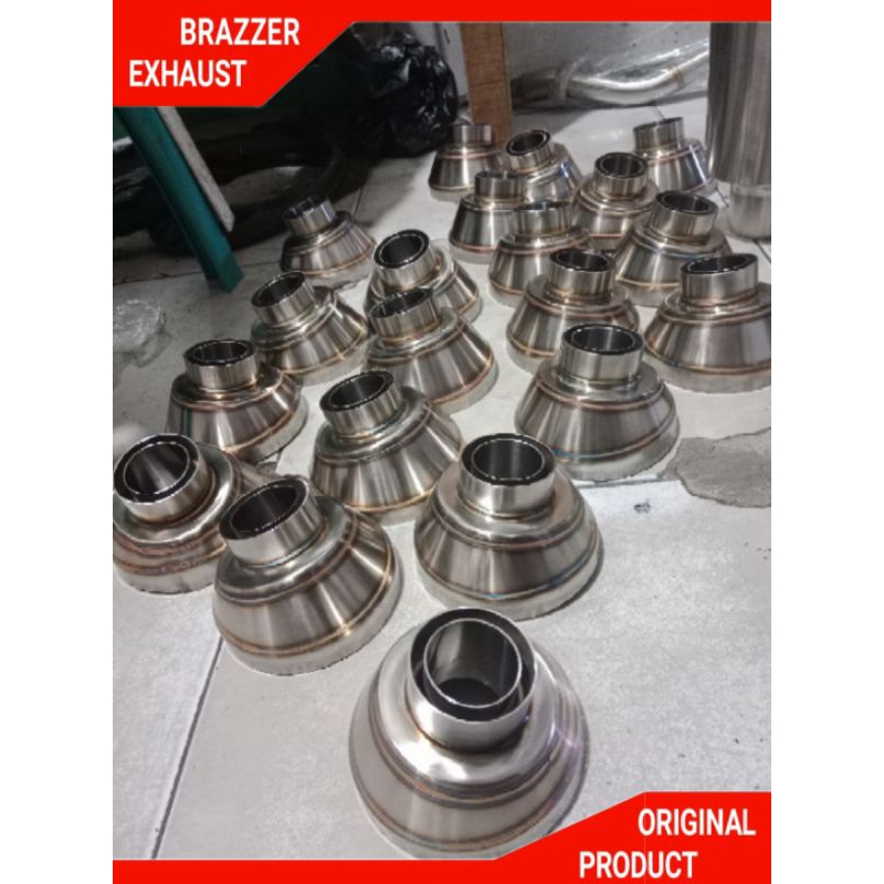 End Muffler Moncong Sijiro Tutup Knalpot Standar Racing Copy CMS TZM Full Stainless Steel Inlet 38/5