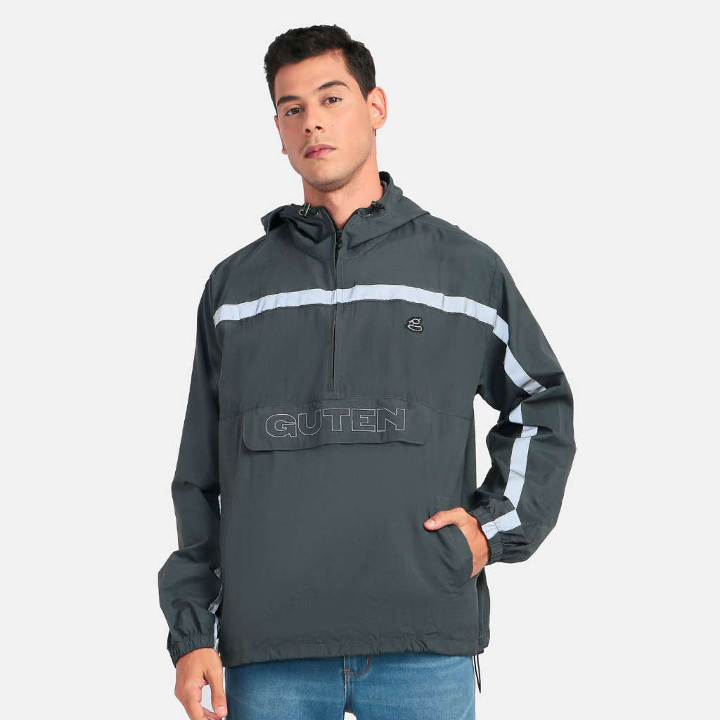 Guten Inc - Jaket Parasut Anorak Pullover Jacket Grey Guten