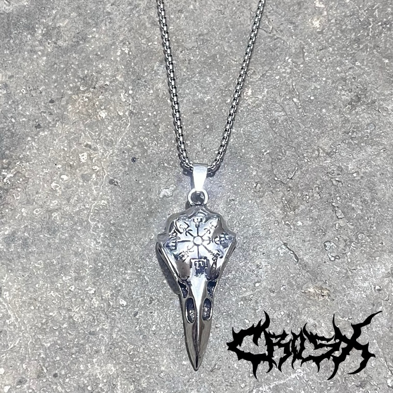 CROW NECKLACE / KALUNG BURUNG GAGAK NECKLACE / VINTAGE KALUNG CROSS SALIB KALUNG RANTAI HIP HOP CHOK