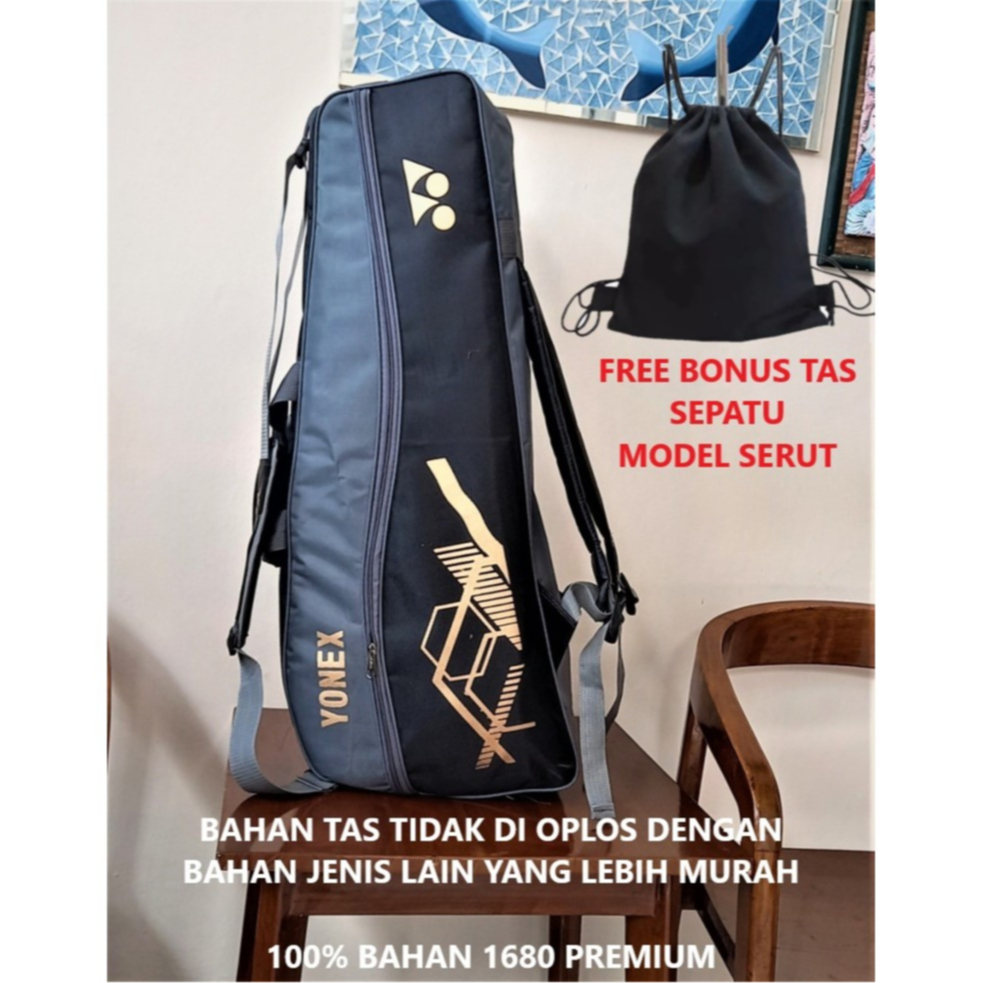 Tas raket batminton lapisan termo dan busa 5mm free bonus tas sepatu setiap pembelian tas raket 2