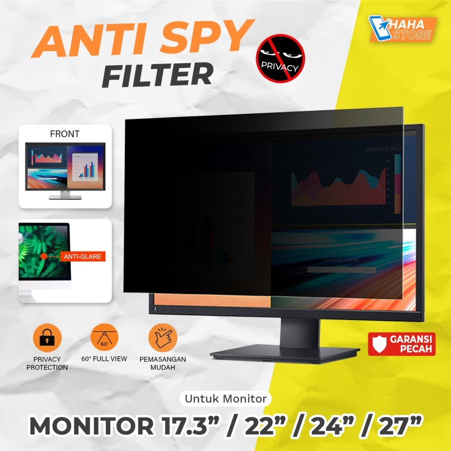 Monitor 17 22 24 27 inch Anti Spy Filter Screen Guard Laptop Privacy Pelindung Layar Anti-Peep Viral